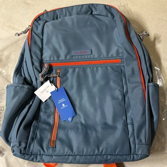 Vera Bradley Mineral Blue Orange Lightweight Troller Sleeve Grand Backpack vera bradley women main image 3